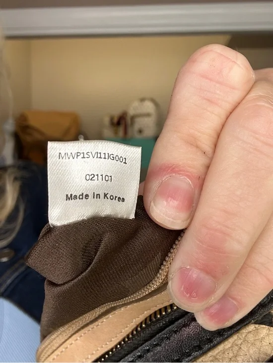 MCM Visetos Satchel Bag Cream Black Leather Trim Crossbody Medium Tote w/ COA - Picture 13 of 15